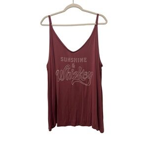 Torrid Burgundy Sunshine & Whiskey Tank Top